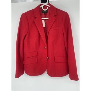 Talbots Red Wool Blend Blazer Sz 12